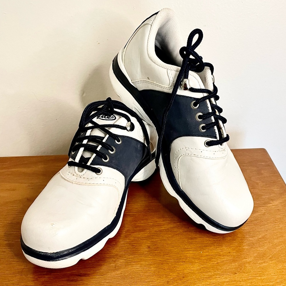 Bite DXL Womens Golf Shoes 7 BLUE WHITE lace up EUC Style 9627A CLEAN!